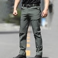 thumbnail image 4 of RXIRUCGD Mens Fashion Solid Multiple Pockets Multi Multifunctional Work Trousers Pants, Green, Size: S, 4 of 7
