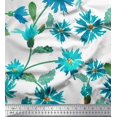 thumbnail image 1 of Soimoi Crepe Silk Fabric Leaves & Aster Flower Decor Fabric Printed Yard 42 Inch Wide, 1 of 3
