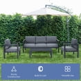 thumbnail image 4 of Gymax 4PCS Patio Conversation Furniture Set Outdoor Cushioned Sectional Sofa Set, 4 of 10