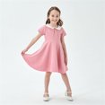 thumbnail image 5 of Ketyyh-chn99 Robes Fille Été Robes d'Été Été Manches Longues Robe Courte Princesse Jupe Tutu Sans Manches Robe d'Été Rose,7-8 Ans, 5 of 5