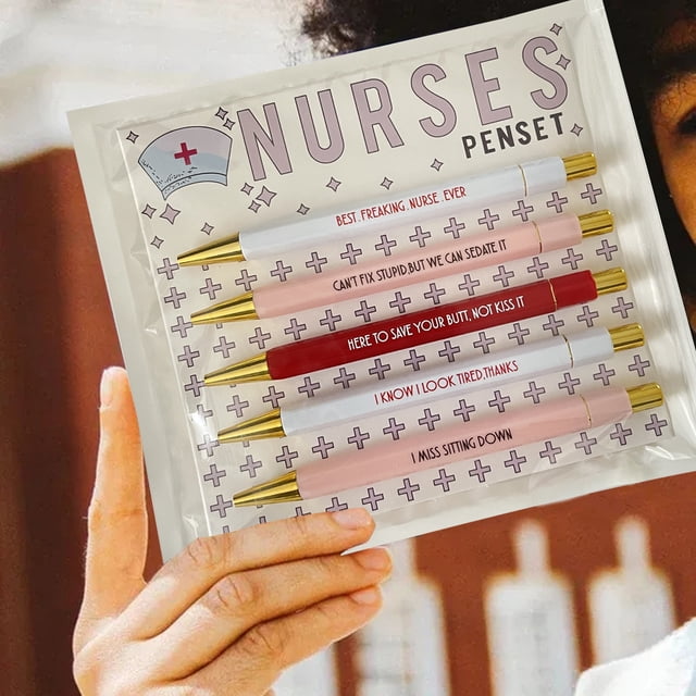 GFHFHITJ Pen Theme Copywriting Ballpoint Pen Funny Nurse Pressing Ballpoint Pen,5ML