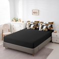 thumbnail image 4 of YST Orange Leopard Print Comforter Set With Sheets 7 Piece Queen Black Grey Abstract Geometric Bedding Set Safari Cheetah Grids Bed In A Bag For Kids Adults Wildlife Animal Check Bed Set, 4 of 5