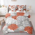 thumbnail image 1 of YST Ensemble de Douillette Aztec Dahlia 7 Pcs, Lit Simple – Literie Florale Rouge Rouille Gris Blanc avec Motif de Fleur de Lotus, 1 of 5