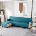 thumbnail image 3 of CHOK L-Shape Sofa Slipcover Sectional 3 Seater Chaise Cover Pet Dogs Couch Protector  (Black Large), 3 of 8