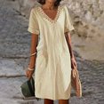 thumbnail image 1 of LOVZFMLL Robe d'Été Aguichant et Tendance à Imprimé Sans Manches à Col en V pour Femme Kaki P, 1 of 4