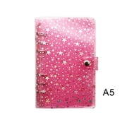 HLONK A5 Binder Refillable Notebook Shell Clear Soft Pvc A5 6 Ring Binder Reusable Office Supplies for Home School