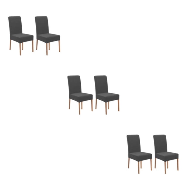 Youkk 2pcs/set Dirt-proof Velvet Chair Covers - Exquisite Craft Elastic Belt Machine Washable Dining Room Grey 2 pcs 3Set