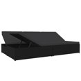 thumbnail image 2 of vidaXL Convertible Sun Bed with Cushions Poly Rattan Black, 2 of 5
