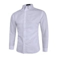 thumbnail image 1 of LUXUR Chemise Tunique Homme Boutonnée Col à Revers Ajustée Manches Longues Blanche L, 1 of 3