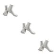 thumbnail image 4 of relayinert Soft Five Toe Socks Stretchable Cotton High Crew Socks Athletic Solid Socks Grey 3Set, 4 of 6