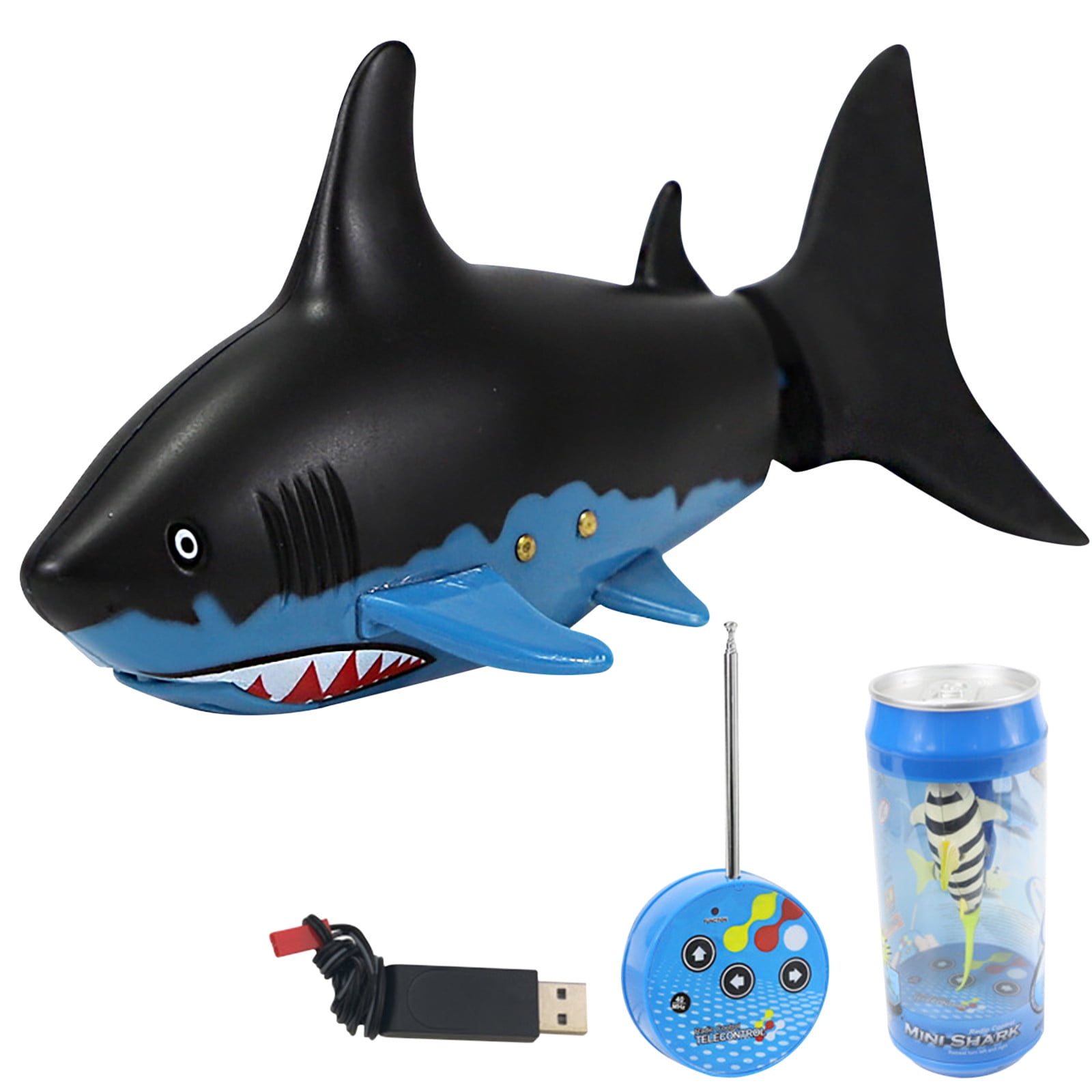 Requin Télécommandé 2.4GHz Rechargeable Étanche Radiocommandé | Requin Sous-Radiocommandé qui Plonge pour Dès 6 Ans Filles Garçons Noël Anniversaire