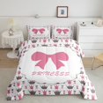 thumbnail image 2 of Erosebridal Ensembles de Literie Princesse pour Filles Très Grand avec Couette, Insert de Couette Couronne Nœud Rose, Déco de Chambre de Rêve, Réversible, 2 of 7