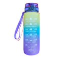 thumbnail image 1 of Bouteille d'Eau de Sport 1000 ml avec Indicateur de Temps, Tasses Portatives pour l'Extérieur (Couvercle Violet), 1 of 3