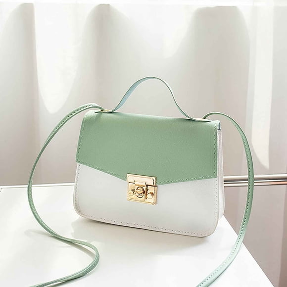 Green Pu Leather Shoulder Crossbody Bag Women Multi Compartment Large Capacity Handbag Purse Green #h11M4