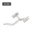 thumbnail image 3 of Unique Bargains 10Set Ribbon Crimp Clamp Ends Lobster Claw Clasps & Chain 16mm Silver Tone for DIY, 3 of 7