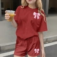thumbnail image 2 of Robe d'Été à Manches Courtes Haut à Manches Courtes et Short Ensemble Deux Pièces pour Enfants Mignonne Détente d'Été Col Rond, 2 of 6