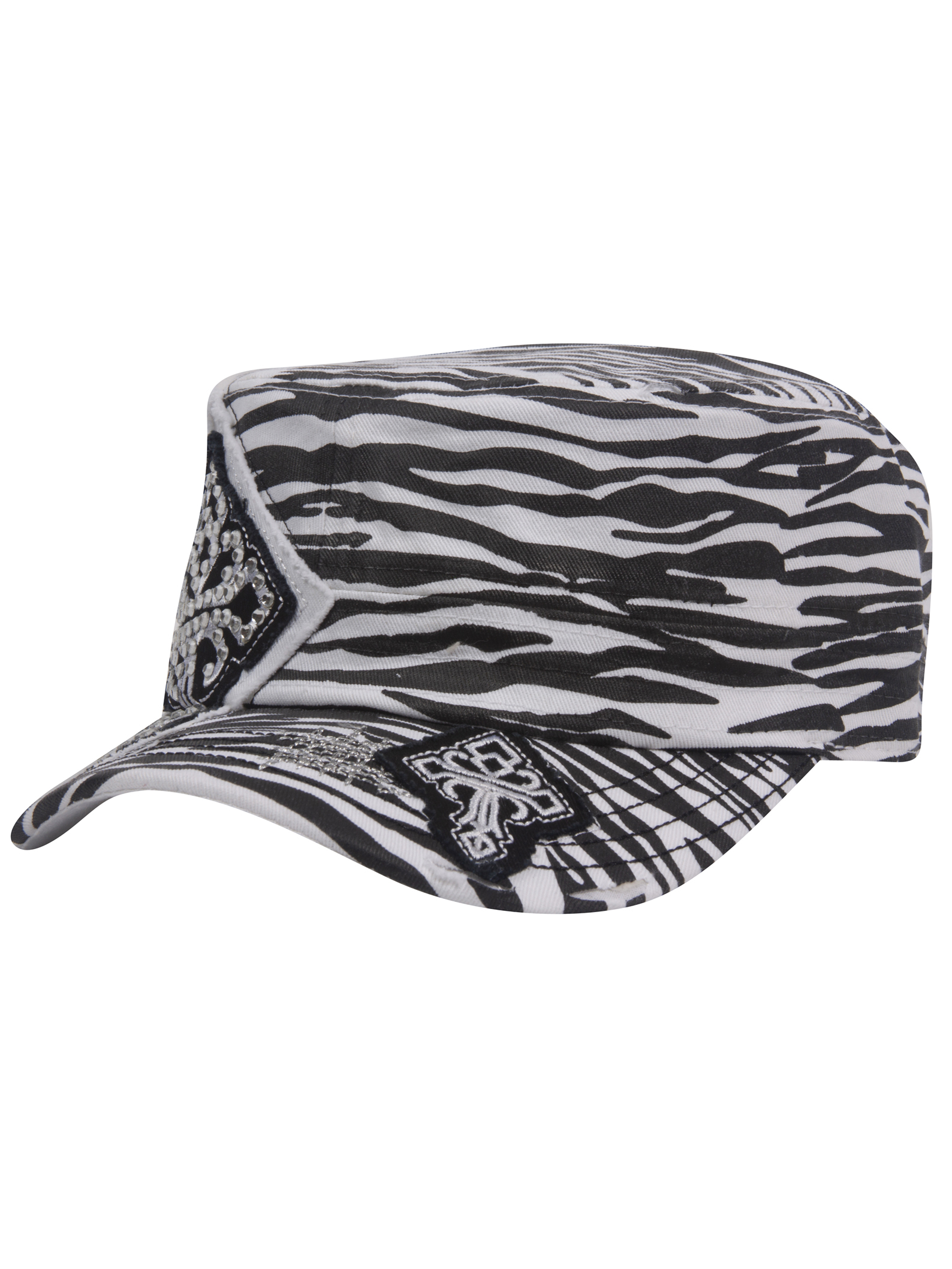 Top Headwear Casquette Ajustable Imprimée pour Femmes - Zèbre - Croix Cloutée