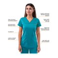 thumbnail image 3 of Adar Scrub Set for Women - Curved V-Neck Scrub Top & Tapered Drawstring Scrub Pants, 3 of 7