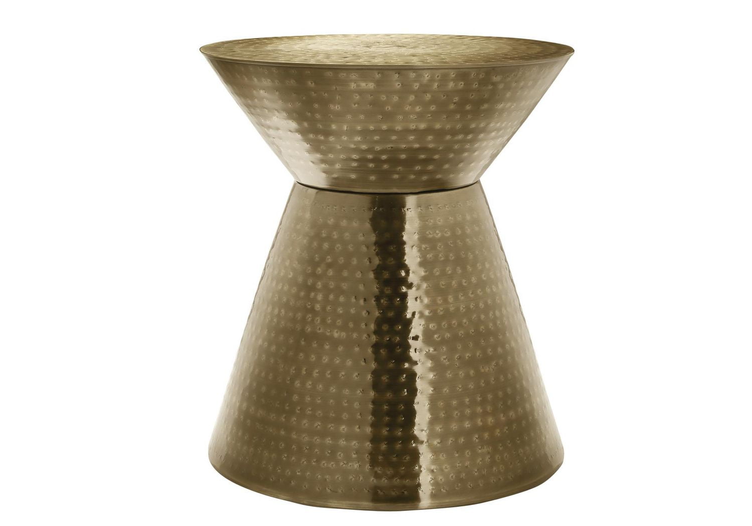 Monarch Specialties Table D'appoint, Tambour, Coté, Bout, Table De Nuit, Lampe, Salon, Chambre À Coucher, Métal D'or, Contemporain, Moderne