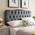 thumbnail image 3 of Modway Annabel King Diamond Tufted Performance Velvet Headboard in Gray, 3 of 8
