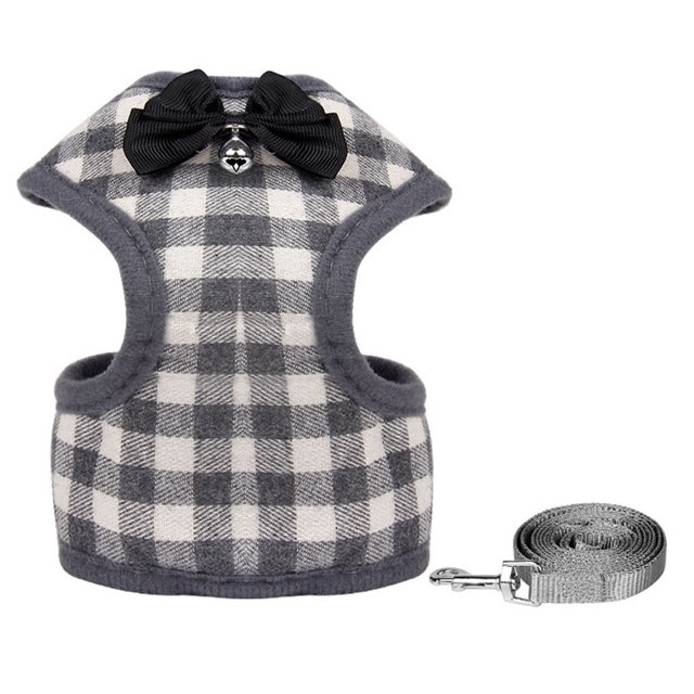 Laegsmetg Cat Harness and Leash Set for Walking Cat and Small Dog Harness Soft Harness Adjustable Cat Vest Harness Comfort Fit for Pet Kitten Puppy Rabbit,grey