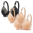 thumbnail image 1 of fheaev 3Pc Front Close Bras for Women Plus Size Wirefree Support Posture No Underwire Full Coverage Bra Adjustable Shoulder Strap Comfort Push Up Lace Breathable Front Buckle Open Everyday Bras, 1 of 2
