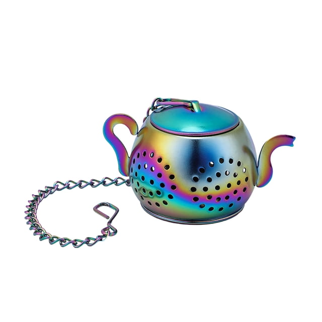 Oleegame 1PC Produce Storage Stainless Steel Creative Tea Leak Tea Maker Teapot-shaped Tea Compartment