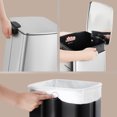 thumbnail image 3 of LEDREM Kitchen Trash Can with Inner Bucket, 5.2-Gallon Soft-Close Lid Bin, Compact & Non-Slip Base, Stainless Steel,Metallic Silver, 3 of 5