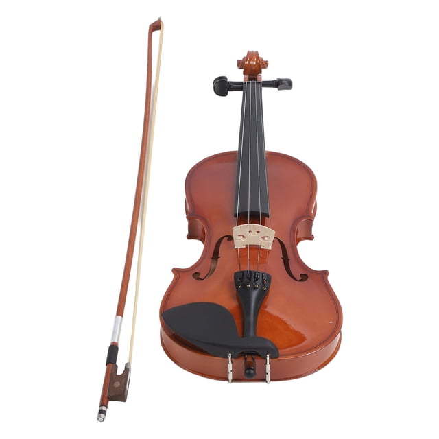 Student Starters Violin, Sleek and Flat Surface Violin Portable Wide Application Durable 4/4 with Triangle Case for Music Recording