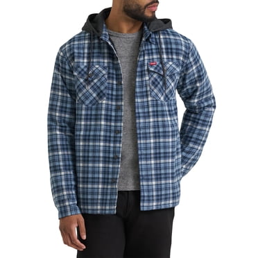 Wrangler® Men's Hooded Shirt Jacket, Blue