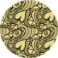 thumbnail image 1 of Ahgly Tapis Rond Lavable en Machine Intérieur Transitionnel Marron Chocolat, 6 Pieds Rond, 1 of 7