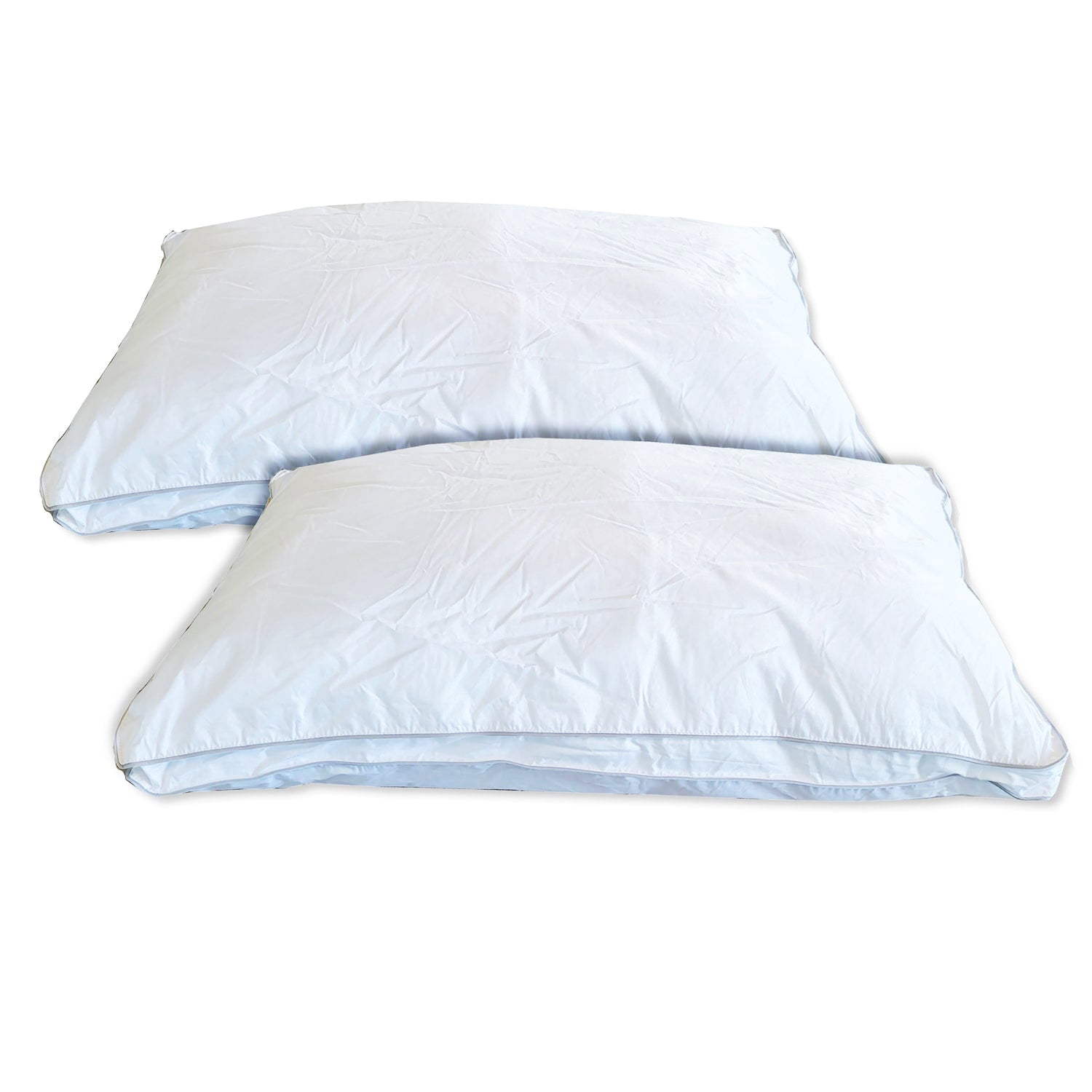 Cotton House - Set of Two Pillows, Microfiber Gel, 100% Egyptian Cotton Cover, Standard Size, Made in Canada