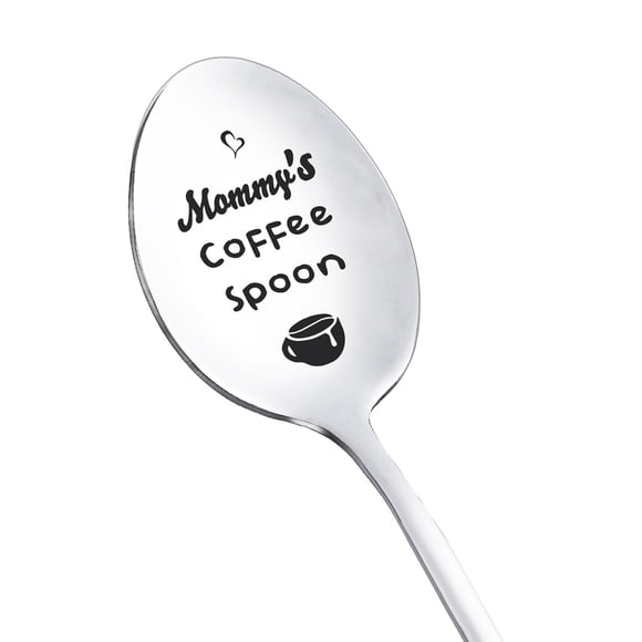 Rongfmy Day Gift Engraved Stainless Steel Spoon for Office Dumplings Camping B