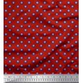 thumbnail image 1 of Soimoi Red Silk Fabric Blue Star Printed Craft Fabric by the Yard 42 Inch Wide, 1 of 3