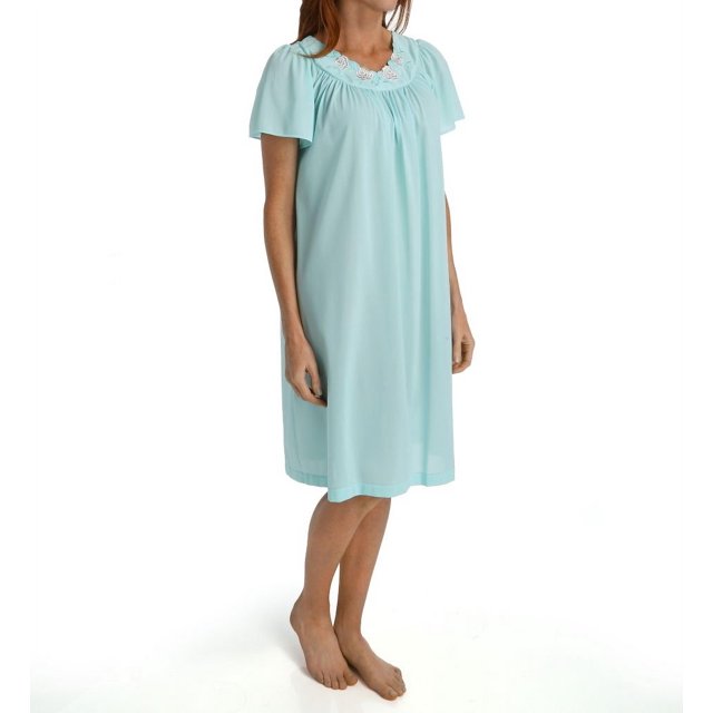 Robe à Manches Courtes pour Femmes Shadowline 36280 Petals (Écume de Mer 3X)