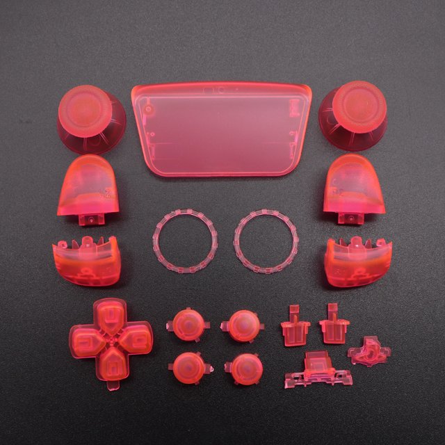 Replacement Buttons Set D-Pad L1 R1 L2 R2 Trigger Button Key Accent Ring For PS5 V3.0 BDM-030 Controller clear pink