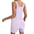 thumbnail image 3 of Gspmoly Short Cycliste Femme, Mode Femme Été Décontractée Sans Manches à Bretelles Combinaison Courte Short de Course jusqu'à 70 % de Rabais Violet P, 3 of 7