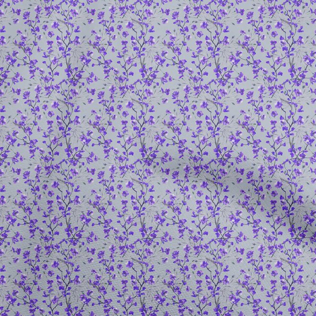 oneOone Polyester Spandex Coin Gray Fabric Florals Craft Projects Decor Fabric Printed By The Yard 56 Inch Wide