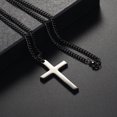thumbnail image 3 of Collier Croix en Acier Inoxydable pour Hommes Collier Croix en Argent pour Garçon Petite Croix, 3 of 4