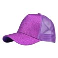 thumbnail image 4 of Femmes Été Bling Bling Anti UV Mesh Gliter Queue de Cheval Chapeau Réglable Sport Extérieur Casquette de Baseball, 4 of 7