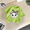 thumbnail image 5 of PMVFHDE Hauts d'Été Décontractés pour Filles, T-Shirt Graphique Mignon à Col Rond et Manches Courtes, Vert Clair, 3-4 Ans, 5 of 5