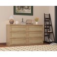 thumbnail image 2 of Commode en Rotin pour Chambre avec 6 Tiroirs, Commode Grand de Style Ferme Moderne de 47 Pouces, Armoire de Rangement en Bois pour Garde-Robe, Salon, Couloir, 2 of 7