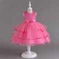 thumbnail image 2 of Penkiiy Robe Sans Manches Brodée en Maille pour Filles, Robe de Princesse Décontractée pour Filles 9-10 Ans Rose Vif en Solde, 2 of 9