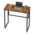 thumbnail image 2 of Foldable Computer Desk, Folding Desk, One-Piece Desktop, Small Folding Craft Table, 31.5 x 15.7 Inches, Brown, 2 of 8