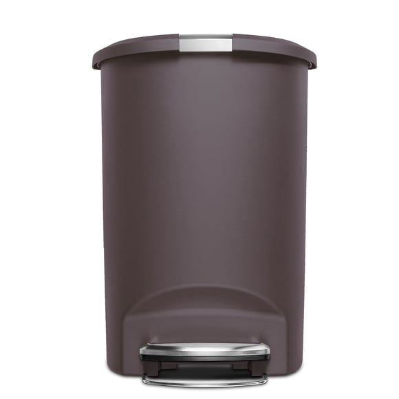 [Only at Walmart] Simplehuman 50 Liter / 13 Gallon Semi-Round Kitchen Step Trash Can with Secure Slide Lock, Mocha Plastic