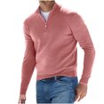 thumbnail image 1 of Men's Fashion Wool Sweater Stand Up Collar Solid Long Sleeved Knitted Pullovers, 1 of 2