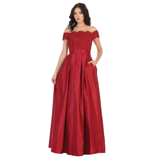 Robe Longue Épaules Dénudées pour Salle de Bal