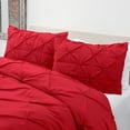 thumbnail image 2 of Nestl 3 Piece Pinch Pleated Duvet Cover Set with Button Closure & Corner Ties - 100% Soft Hypoallergenic Microfiber Pintuck Decorative Duvet Cover Sheet Set, Queen - Cherry Red, 2 of 9
