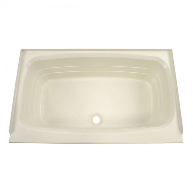 Lippert Components Bathtub 209385 Better Bath; Standard Tub; 24 Inch x 40 Inch; With Threshold; Without Seat; Smooth Floor Surface; Center Drain; Parchment; ABS