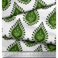 thumbnail image 3 of Soimoi Green Heavy Canvas Fabric Floral Block Printed Fabric 1 Yard 58 Inch Wide, 3 of 5